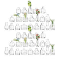 Glasseam Clear Glass Vases for Centerpieces: Mini Flower Vase Set 42Pcs Bud Vases in Bulk - Modern Small Vases for Home Room Wedding Party Dining Table Center Decor - size: 42Pcs-mini vases