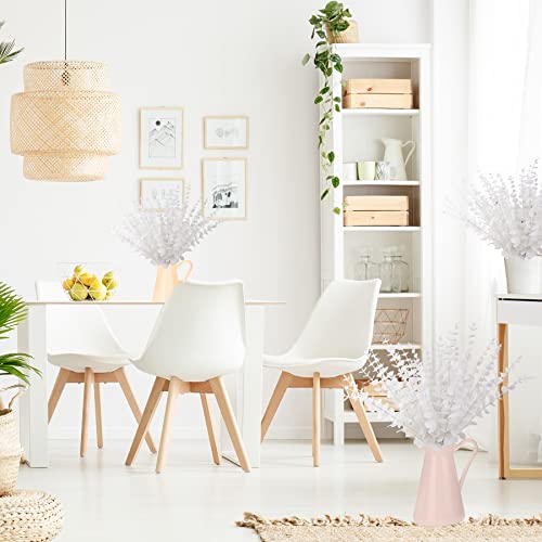 FEQO 36 Pcs White Eucalyptus Stems Artificial Leaves Faux Eucalyptus Stems Branches 15 inch for Wedding Bouquet Home Decor - color: White, size: 36 pcs