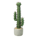 MyGift 16 Inch Artificial Fake Cactus Saguaro Plant in Cement Planter Pot, Southwest Decor Indoor Faux House Plant