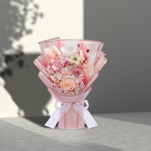 Bonsion Preserved Flowers Gifts for Women, Flower for Delivery, Dusty Rose Gifts fo Her, Preserved Roses Bouquets, Birthday Gifts for Grandma, Mothers Day Flowers for Wife - color: Dusty Rose