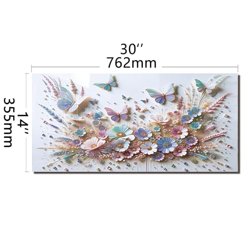 DAIFURONGE Butterfly Tempered Glass Backsplash for Kitchen, 30''x14'' | Frameless,Easy to Clean - size: 30"L x 14"W