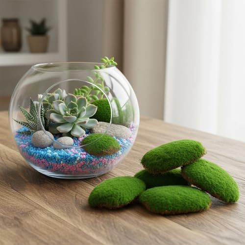 Solsew 6 Pcs Artificial Fake Green Moss for Potted Plant Indoor Waterproof Decorative Faux Moss Decor for DIY Crafts Garden Wedding Party Decoration(Fresh) - style: Fresh
