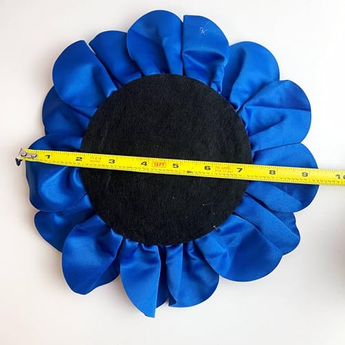Heyiwell Large Satin Fabric flower for Brooch Pin Wedding Party Dance Dress Suit Clothes Head Hair Accessories DIY Decor 9.45"Inch - color: Royal Blue