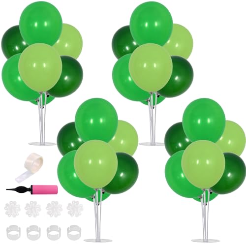 TONIFUL 4 Green Balloon Centerpiece for Table,Balloons Stand Kit for Forest Wild Theme Party,Baby shower,Birthday Decorations,St. Patrick's Day,Christmas,Easter Party Supplies - color: Green