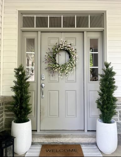 Set of 2 UV-Resistant Artificial Cedar Trees - Pre-Potted Faux Plants for Indoor and Outdoor Decor (3ft)