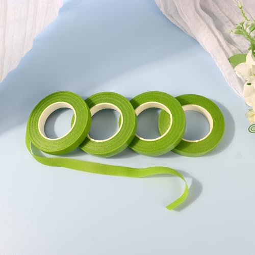 DOMMARE Flower Tape Green Floral Tape, 1/2 Inch Flower Wrapping Tape, 2Pcs Floral Bouquet Supplies for Bouquet Floral Arranging Flowers Stem Wrapping, Wedding Bouquet, Wreath, Garden Decor, 32 Yard - color: 2Pcs Fruit Green, style: Normal & Non-sticky