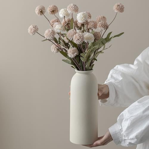 Ceramic Vase Set-3, Large Flower Vases for Decor, Modern Boho Farmhouse Style, 10.4 Inch Tall, 4 Inch Width, Beige Color, Decorative Vases for Pampas Grass, Dried Flowers and Fresh Flowers (XL Beige) - color: XL Beige