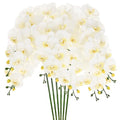 M METERXITY 6-Pack Artificial Orchid Flowers 9 Large Petals 37 Inch Faux Phalaenopsis Silk Bouquets Real Touch White Fake Orchids for Home/Wedding/Christmas/Party/Garden Office - color: White