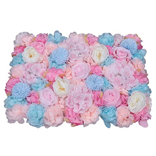 6Pcs Artificial Flower Wall Panels Silk Flower Wall Panels Backdrop Flower Wall Decor Floral Wall Mat Faux Flower Panel for Wedding, Party, Nursery, Home Decor (Orchid Pink) - color: Orchid Pink