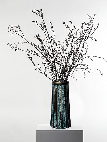Valemoon Bronze Vintage Vase, 10 Inches Antique Glass Vase Rustic European Unique Chic Style for Tabletop, Kitchen, Office, Living Room Decoration - color: Bronze