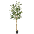 6FT Artificial Olive Tree with Lifelike Fruits for Indoor Outdoor Décor - size: 6ft