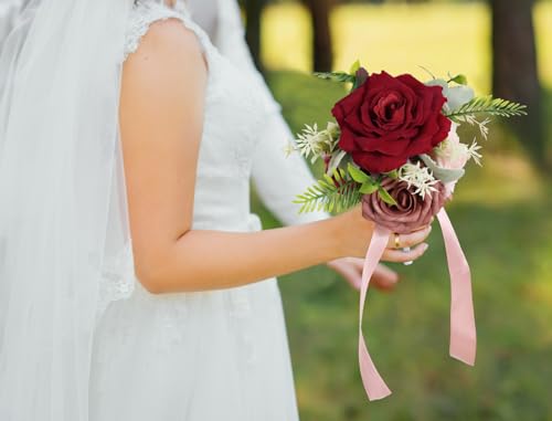 Artificial Velvet Flowers - 4.3" Red Roses, 16pcs Fake Roses Heads for Wedding Bridal Bouquets, Flower Wall Arrangements, Artificial Centerpiece - color: 4.3" Red