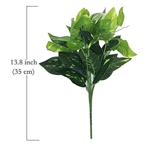 CATTREE Artificial Shrubs, Plastic Plants Scindapsus Grass Fake Green Bushes Greenery Leaves Wedding Indoor Outdoor Home Garden Verandah Office Table Centerpieces Arrangements Decoration 8 pcs - color: Scindapsus/8pcs