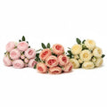 30cm Rose Pink Silk Bouquet Peony Artificial Flower 5 Big Head 4 Small Bud Bride Wedding Home Decoration Artificial Flower (Pink) - color: Pink