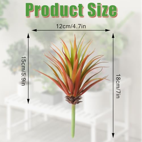 2PCS Artificial Succulents Plants Faux Succulents Unpotted Realistic Artificial Faux Succulent Yucca Vera Greenhouse small artificial succulents for DIY Home Garden Decoration Office(Autumn Green)