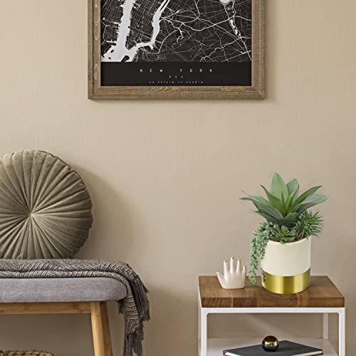 Hollyone Large Artificial Succulents Plants Faux Succulents 12" Fake Succulent Plants in Gold Ceramic Pot Succulent Plant for Desk Modern Home Living Room Office Table Shelf Decor - color: Mercury - Gold 2