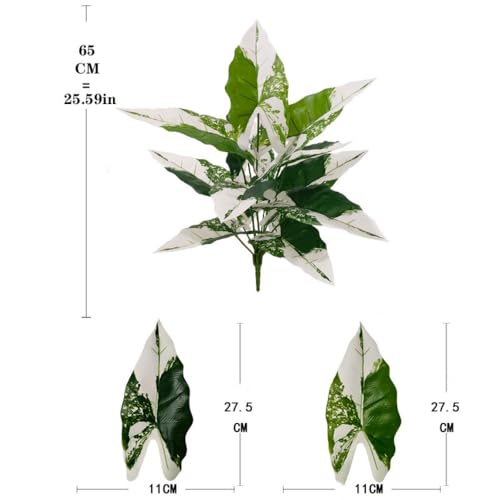 Aglaonema Plant with Variegated Green and Red Leaves, Fake Tree Leaf Simulation Flower Bonsai for Party Decoration Artificial Plants Floor Home Room Decor Ornament (White No Flowerpot, 60cm) - color: White No Flowerpot, size: 60cm