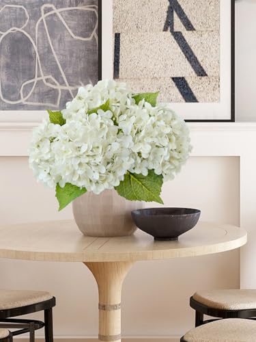 ZYTUYO 20 inches 4 Pcs Ivory White Real Touch Hydrangea Artificial Flowers Boho Lifelike Real Looking Latex Hydrangeas Flower with Long Stem for Home Decor Spring Table Centrepiece - color: Ivory White