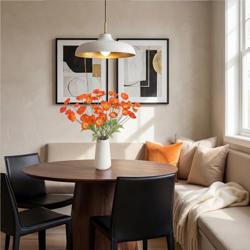 10 Pcs Artificial Poppy Flowers with 40 Heads Lifelike Silk Fake Poppies for Vase Faux Poppies with Stem for Spring Wedding Home Table Centerpiece Baby Shower Veterans Day Decorations (Orange) - color: Orange