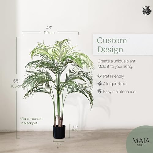 Maia Shop 5ft 11in Artificial Palm Tree Plant for House, Apartment or Office – Realistic Fake Indoor Plants for Living Room, Kitchen, Bedroom, Entryway or Bathroom – Faux Greenery for Home Décor - color: Palm, size: 5ft