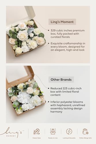 Ling's moment Fake Flowers Box, Faux Artificial Greenery Stems Foam Roses Gardenia Silk Ranunculus Peony Fabic Flower for Centerpieces Bouquet Wedding Vase, Dusty Rose & Pale Peach, Grand Combo - color: Pk-dusty Rose & Pale Peach, size: Grand