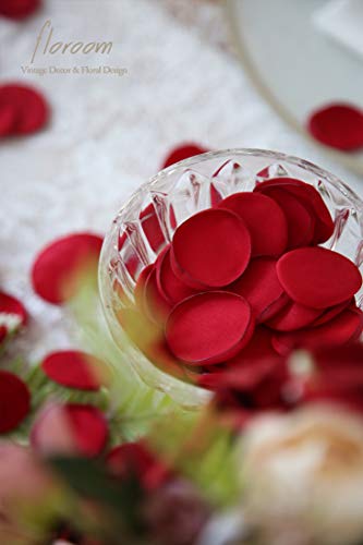 Floroom 500pcs Rose Petals Dark Red Faux Silk Flower Petals for Wedding Flower Girl Basket Aisle Scatter Dinner Table Centerpieces Party Confetti Bridal Shower Romantic Night Decoration - color: Dark Red, size: 500pcs