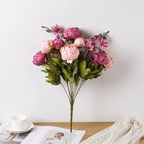 Duovlo Fake Flowers Vintage Artificial Peony Silk Flowers Wedding Home Decoration,Pack of 1 (New Sweetened Bean) - color: New Sweetened Bean