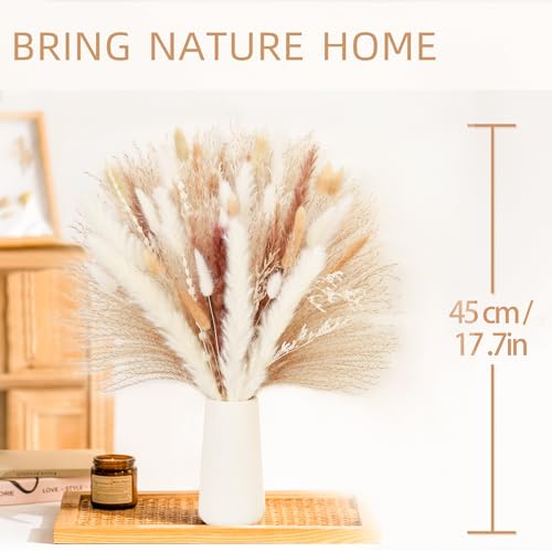99pcs Pampas Grass Bouquet Dried Flowers for Boho Wedding and Home Decor Rustic Pampas Grass Arrangement( 17inch ) - color: 99pc Pampas Gress