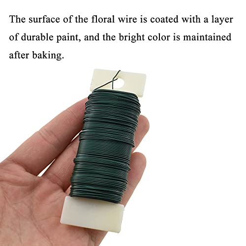HAHIYO 22Gauge Green Flexible Metal Floral Wire - 3 Rolls Total 115 Yards (345 Feet) for Crafts, Christmas Wreaths, Tree & Flower Arrangement - color: Green, size: 22Gauge-3P/115Yards
