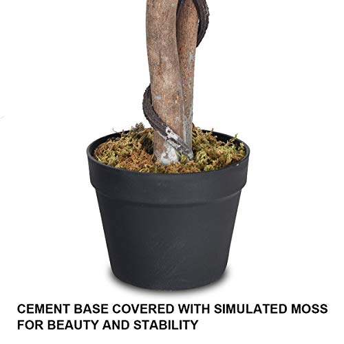 BestComfort 5.5 Feet Artificial Ficus Silk Tree, Decorative Indoor House Fake Plant, Artificial Leafy Tree Faux Potted Indoor Floor Plant for Home Office Decor - color: Ficus 5.5ft