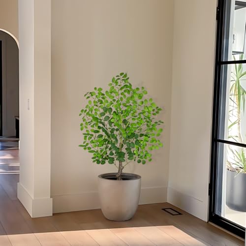 27" Artificial Tree in Pot, Realistic Faux Foliage with UV Resistant Leaves, Easy Assembly for Corner Floor Farmhouse Home Decor - color: Green-27"