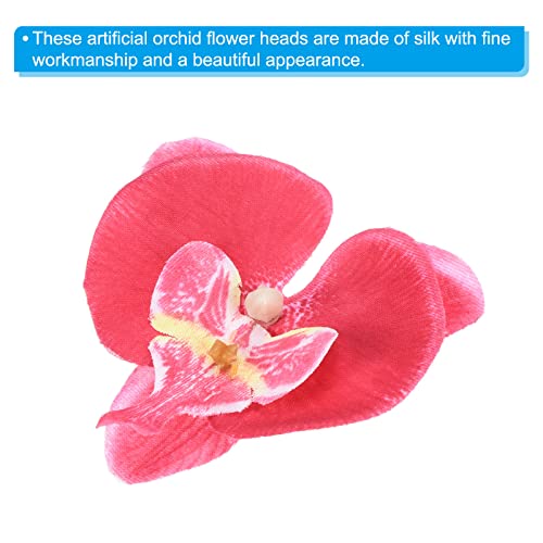 PATIKIL 7cm/2.8" Artificial Orchid Flower Heads, 20 Pack Silk Phalaenopsis Fake Butterfly Orchid Heads for Wedding Floral Bouquet Decor DIY Craft Making, Fuchsia - color: Fuchsia, size: 2.8"