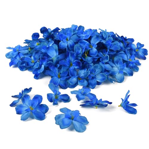 60 Pcs Artificial Orchid Flower Heads, Fake Orchid Blooms Heads for Wedding Cake Centerpieces Decor Bouquet Making DIY Crafts Bridal Shower Photography Props, Blue