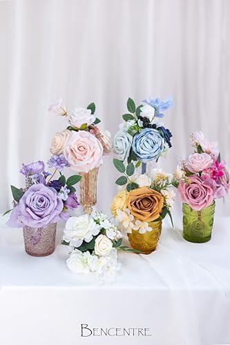 cololorful Wedding Centerpieces Flowers Set of 6 Mini Bridesmaid Bouquets Posy Bouquet Petite Wedding Nosegay Pre-Made Flowers Artificial Flowers - color: Cololorful