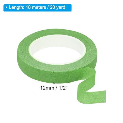 PATIKIL Floral Tape 1/2" x 20 Yard / 12mm x 20m, 3 Pack Flower Wrap Adhesive Tape for Bouquet Stem Wrapping, Light Green - color: Light Green