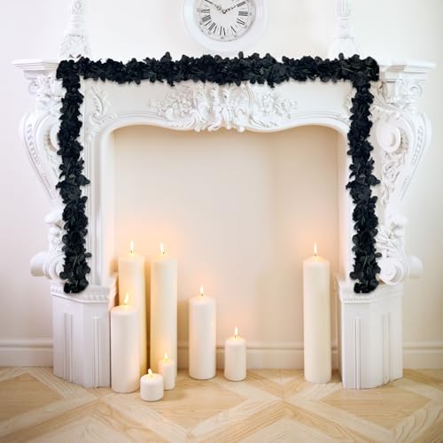 8Pcs 63Ft Black Rose Garland, Fake Flower Vines, Artificial Vine Flowers, Rose Hanging Garland for Party Wedding, Garden, Room Table, Halloween, Backdrop Wall Arch Decor - color: Black, size: 8Pcs-63Ft