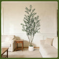 Garvee 6FT Indoor Olive Tree, Artificial Plant with Oval Planter, Lifelike Foliage and Fruits, Fake Plant for Home Decor, Office, Porch and Living Room - size: 6ft