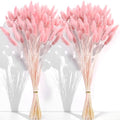 120 PCS Pink Dried Pampas Grass Decor, 17-inch Pompas Floral, Dry Flowers for Decoration, Pampas Grass in Bulk Tall, Pink Bunny Tails Dried Flowers for Boho Wedding Decor