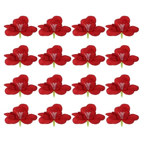 PATIKIL Artificial Orchid Petals, 24Pcs Faux Orchid Flower Head Fake Butterfly Flowers Crafts for Home Wedding Decoration, Red - color: Red