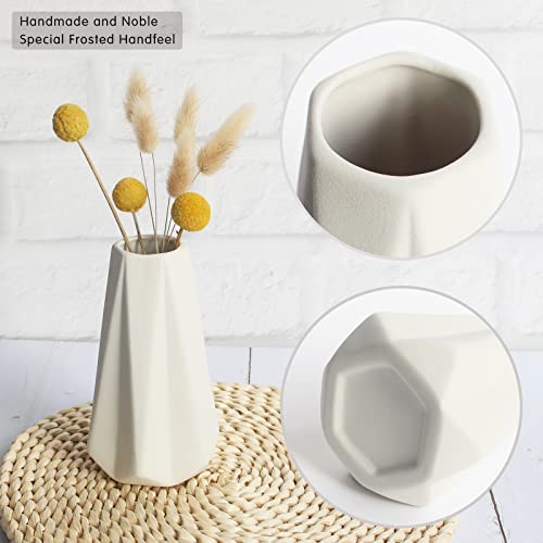 YANLING Modern White Vase for Flowers Set of 6, White Ceramic Vases for Pampas Grass Small Boho Vases for Home Decor, Minimalism Style for Modern Table Shelf 6 Inch - color: Style B