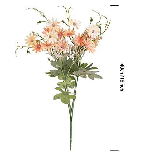 Artificial Flowers Wildflowers Silk Daisy Spring Fake Daisies Decoration Summer UV Resistant Colorful Mixed Bundles Faux Greenery Outdoor Plant Stem Filler for Home Decor Indoor Floral Arrangements - color: 02 Champagne