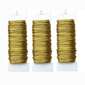 3 Rolls 22 Gauge Gold Paddle Wire Flexible Floral Wire for Flower Arrangement, Wreath, Garland - color: Gold