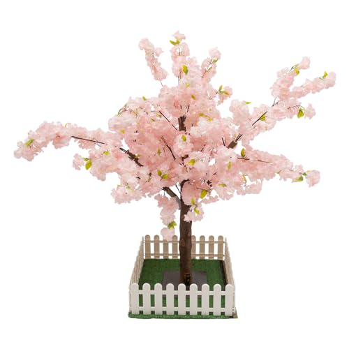 Artificial Cherry Blossom Trees for Decor Light Pink Fake Sakura Flower Cherry Tree Faux Cherry Blossom Tree for Indoor Outdoor Office Wedding Party Decor (4FT Tall/1.2M) - color: Light Pink, size: 4FT Tall/1.2M