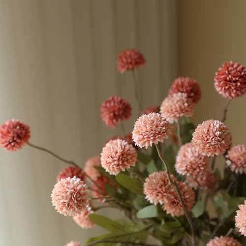 Laelfe 5pcs Dandelion Artificial Flowers Bridal Bouquet Wedding Home Party Decor - color: Dusty Pink