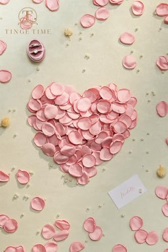 TINGE TIME 200pcs Silk Rose Petals Dusty Pink Flower Petals for Wedding, Flower Girl Basket, Aisle Runner, Romantic Dinner Centerpieces, Proposal, Party Confetti - color: Dusty Pink