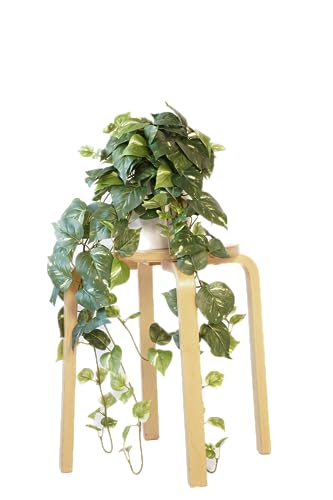 Retrograde 32" Realistic Fake Pothos Ivy Plant for Home Decor Indoor Silk Artificial Plant (Variegated - Light & Dark Green) - color: Variegated - Light & Dark Green