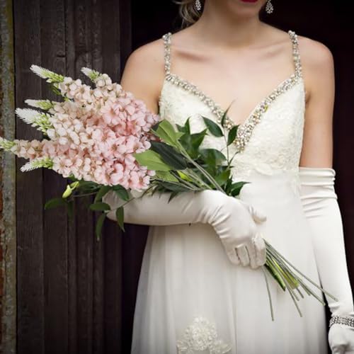 IPOPU 8PCS Snapdragon Artificial Flowers Pink Delphinium Artificial Silk Flowers Long Stem Hyacinths Fake Flowers for Wedding Home Outdoor Party Floral Arrangement Centerpiece Table Decorations (Pink) - color: Pink