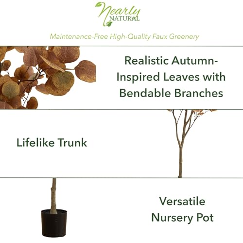 Nearly Natural 7ft. Artificial Autumn Fall Eucalyptus Tree