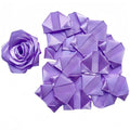 100-Piece Preformed Satin Ribbon Petals, Half-Finished DIY Project for Crafting Beautiful Never-Die Roses & Bouquets (Light Purple) - color: 100 Pcs Light Purple