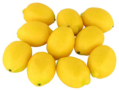 10pcs Artificial Lemons Simulation Lifelike Lemons Fake Fruit for Home Kitchen Wedding Party Decoration Photography (Big Size, Yellow) - size: 10 Pcs - Large Size